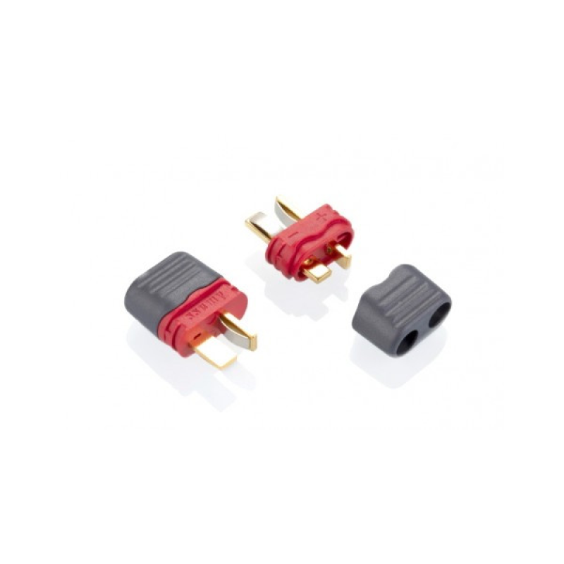 Штекер живлення Amass T-Plug(M), 500В, 25А/50А, 2-х контактний, AWG12, червоний Штекер живлення Amass T-Plug(M), 500В, 25А/50А, 2-х контактний, AWG12, червоний