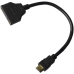 Перехідник , HDMI штекер - 2 гнізда HDMI, з шнуром 0,2 метра Перехідник , HDMI штекер - 2 гнізда HDMI, з шнуром 0,2 метра