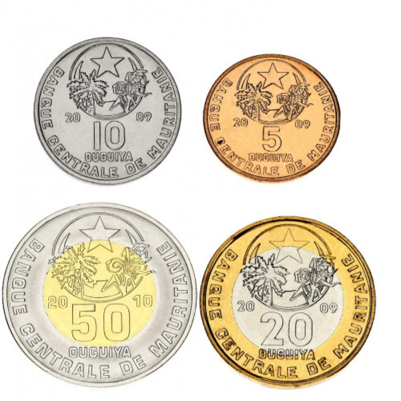 Мавритання набір із 4 монет 2009-2010 AU-UNC 5, 10, 20, 50 вугій Мавритання набір із 4 монет 2009-2010 AU-UNC 5, 10, 20, 50 вугій