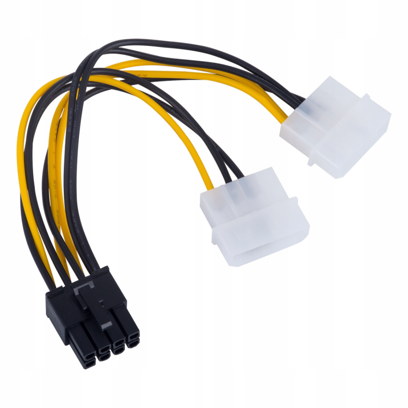 Кабель для відеокарт (8pin - 2x PCI-E (Molex)), 15см Кабель для відеокарт (8pin - 2x PCI-E (Molex)), 15см