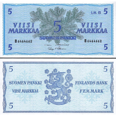 Фінляндія / Финляндия / Finland 5 Markkaa 1963 Pick 106А UNC