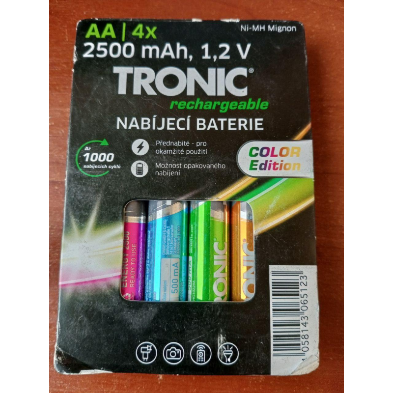 Аккумуляторные батареи Micro-NiMH AA HR6 2500mAh 1.2v 4 шт цветные TRONIC Аккумуляторные батареи Micro-NiMH AA HR6 2500mAh 1.2v 4 шт цветные TRONIC