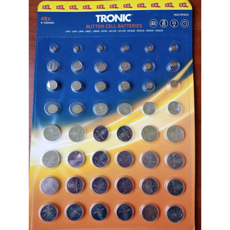 Комплект батарейок таблетки Tronic 48 шт.