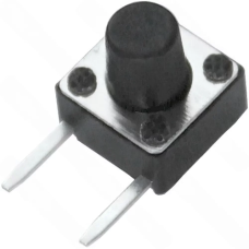 Тактова кнопка KFC-A06P2-7.0, OFF-(ON), 2pin, 6х6х7.0мм, чорна