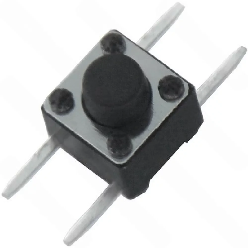 Тактова кнопка Daier KFC-A06P4-5.0, OFF-(ON), 4pin, 6х6х5.0мм, чорна Тактова кнопка Daier KFC-A06P4-5.0, OFF-(ON), 4pin, 6х6х5.0мм, чорна