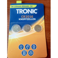 Батарейка Tronic літієва CR2016 блістер 3 шт