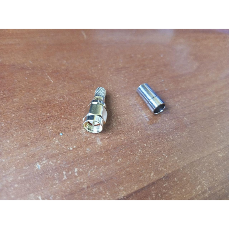Штекер SMA-J з віконцем під пайку, обтискний (RG-58), латунь Штекер SMA-J з віконцем під пайку, обтискний (RG-58), латунь
