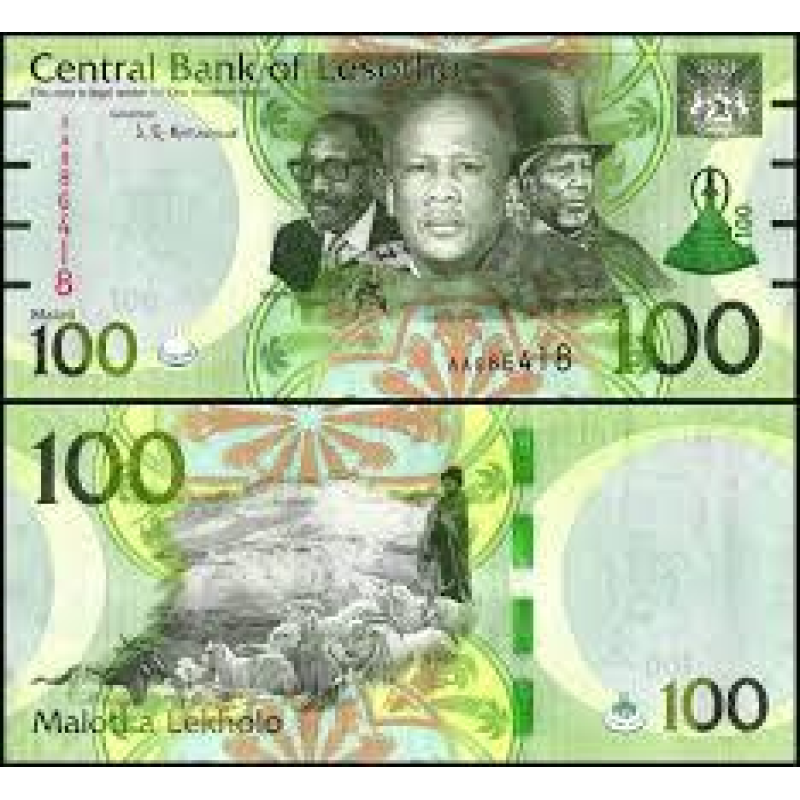Лесото / Lesotho 100 maloti 2021 Pick 29 UNC(великий розмір) Лесото / Lesotho 100 maloti 2021 Pick 29 UNC(великий розмір)