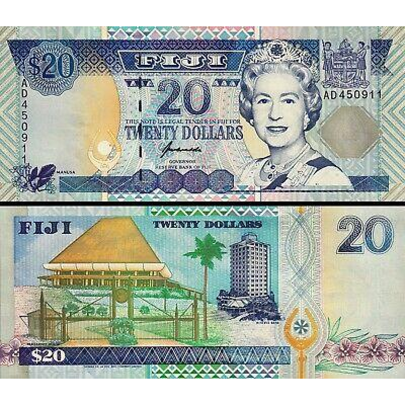 Фіджі/Fiji Islands 20 Dollars 2002 Pick 107a UNC