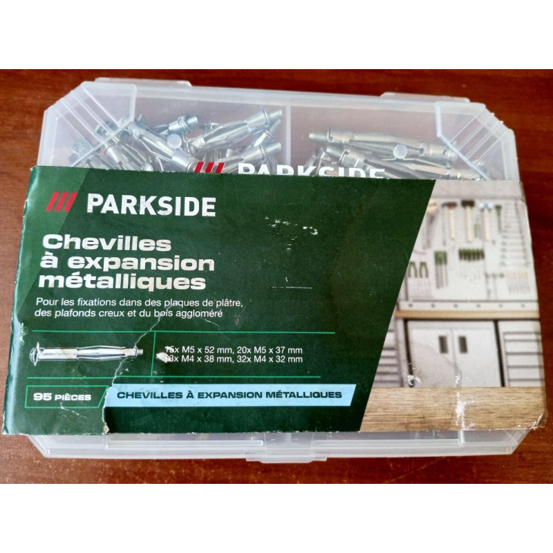 Набор анкеров по гипсокартону Parkside, набор из 95 шт. Набор анкеров по гипсокартону Parkside, набор из 95 шт.
