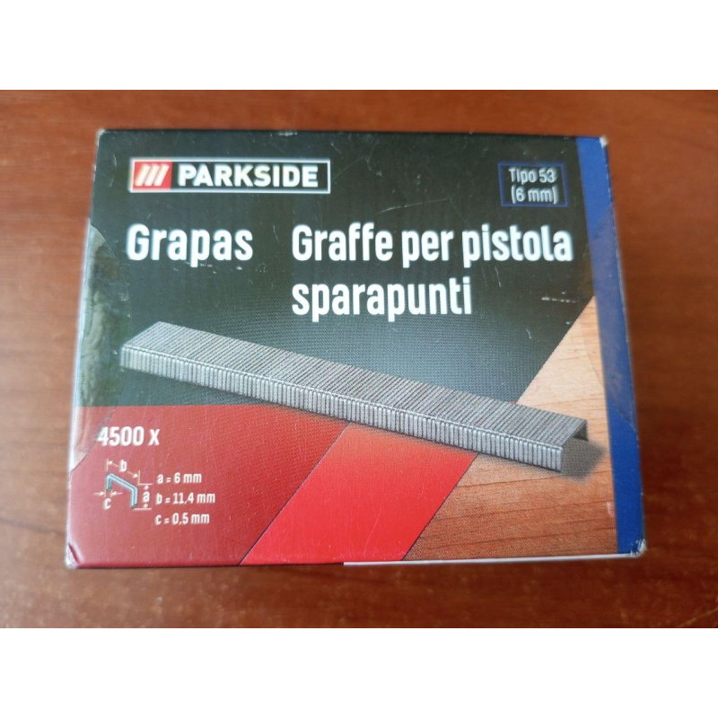 Набір скоб тип 53 (6 мм. 4500 шт) Parkside Німеччина Набір скоб тип 53 (6 мм. 4500 шт) Parkside Німеччина