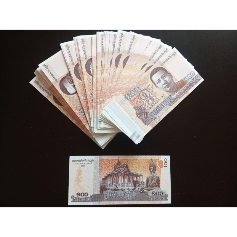 Cambodia Камбоджа 100 Riels 2014 UNC