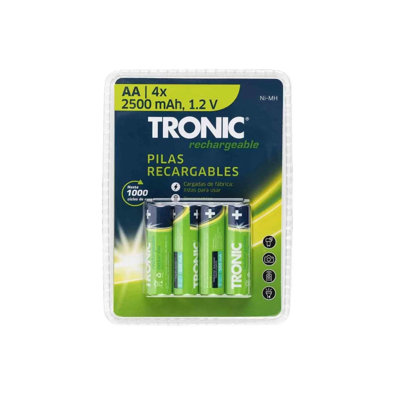 Акумуляторні батареї Micro-NiMH AA HR6 2500 mAh 1.2v 4 шт зелений TRONIC