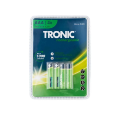 Акумуляторні батареї Micro-NiMH AAA HR03 1000 mAh 1.2v 4 шт зелений TRONIC