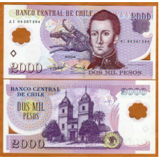 Чилі / Чили 2000 песо 2004р UNC  Р160а полімер