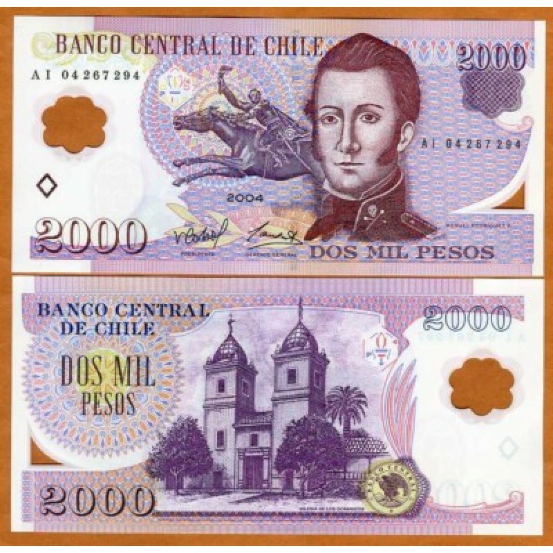 Чилі / Чили 2000 песо 2004р UNC  Р160а полімер