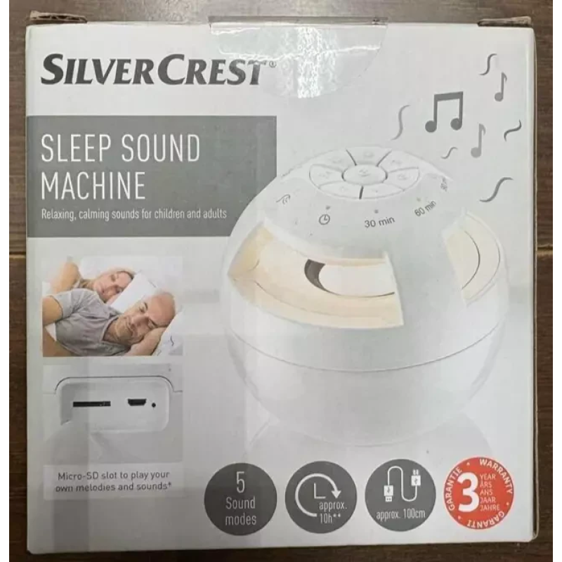 Нічник білий шум SilverCrest Sleep Sound Machine 5 звуковых режимов + слот для Micro SD