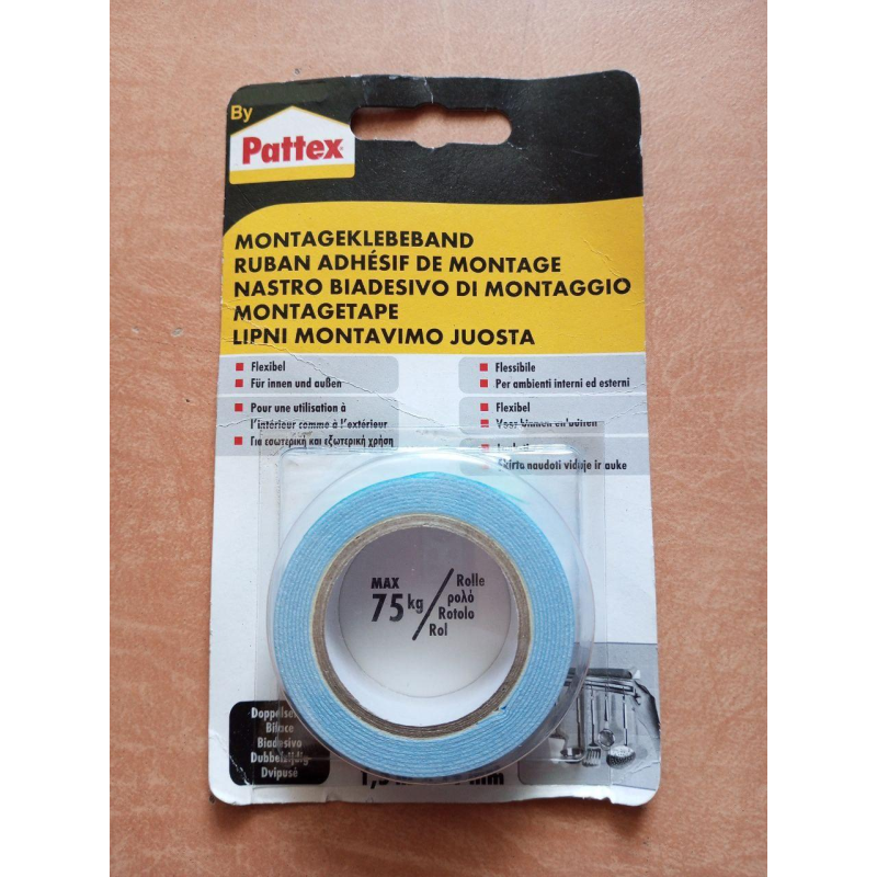Двостороння монтажна стрічка Pattex Strong 1,5 м x 19 мм