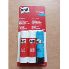 Клей-олівець, набір 3 шт по 20 гр, Pritt білий з синім  Німетчина