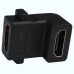 Перехідник , гніздо HDMI - гніздо HDMI, gold, кутовий