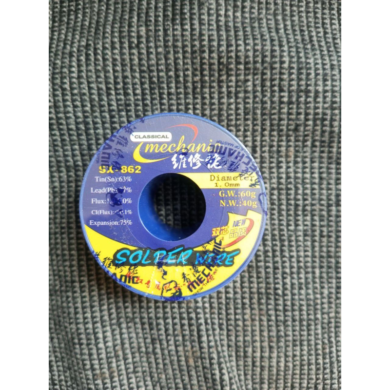Припій Mechanic SX-862 (Sn63/Pb37), діам.-1мм, 40гр., на катушці