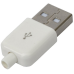 Штекер USB тип A , під шнур, бакеліт, білий