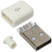 Штекер USB тип A , під шнур, бакеліт, білий