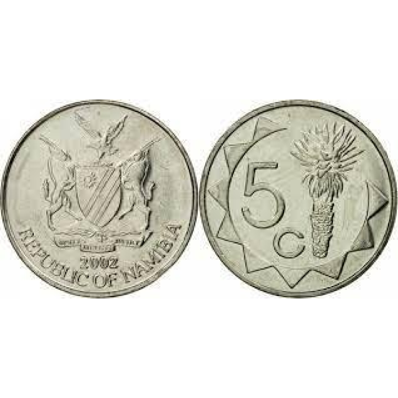 Акація. Монета 5 міліграмів. 1993-2010 рік, Намібія. Акація. Монета 5 міліграмів. 1993-2010 рік, Намібія.