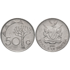 Акація. Монета 50 млн. 1993-2010 рік, Намібія.