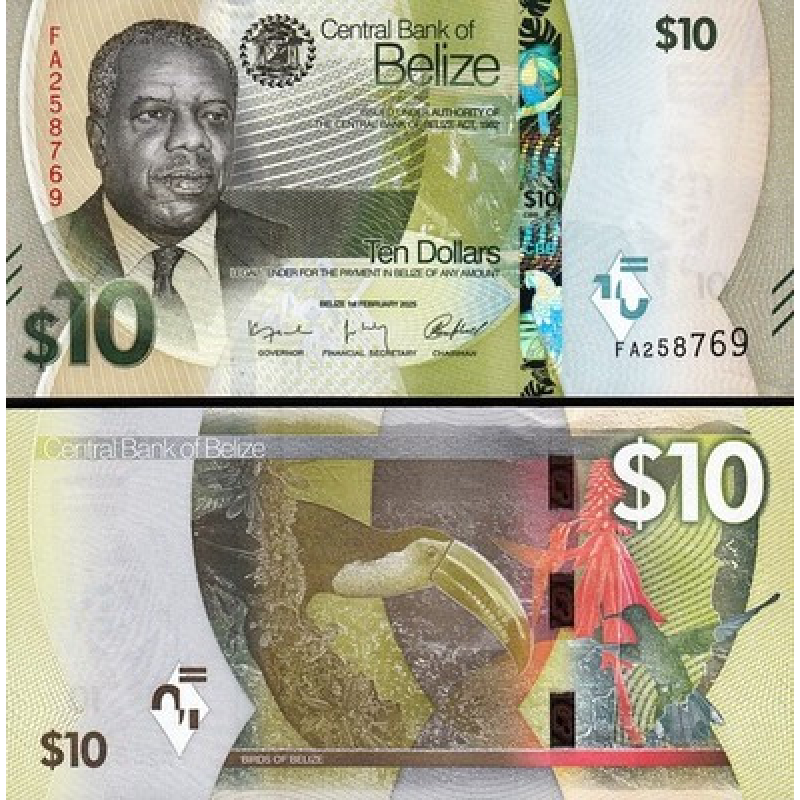 Беліз / Белиз / Belize 10 dollars 2025 Pick 75 UNC