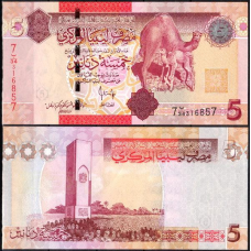 Лівія / Libya 5 Dinar 2009 Pick 72 UNC