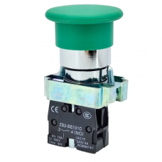 Кнопка “грибок“ Daier XB2-BC31, ON-(OFF), без фіксації, 2pin, 3A 250V, зелена