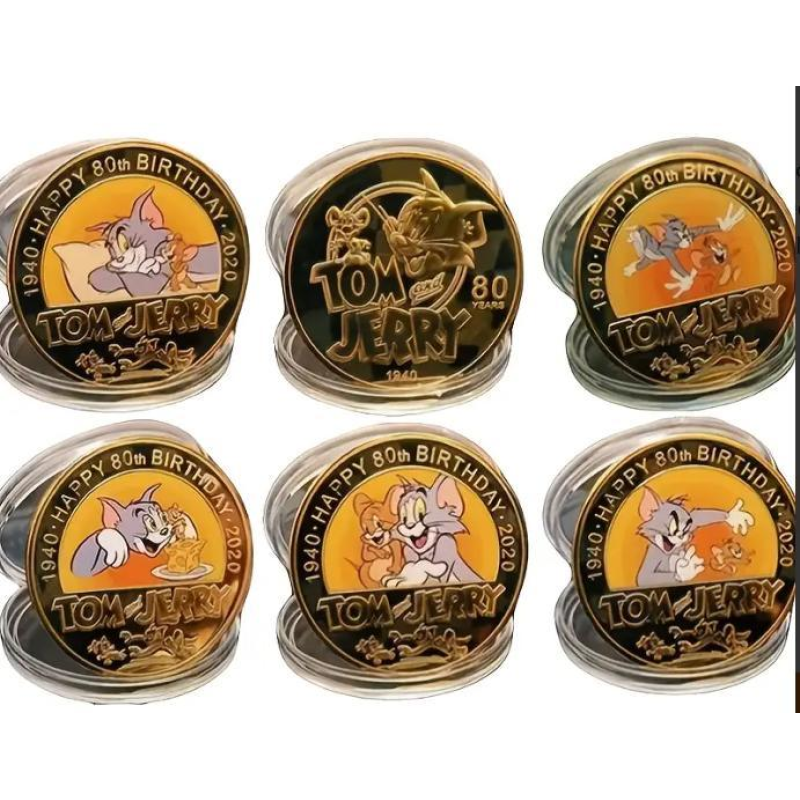 5 шт. пам“ятних монет Warner Bros. серії “Том і Джеррі“ 5 шт. пам“ятних монет Warner Bros. серії “Том і Джеррі“