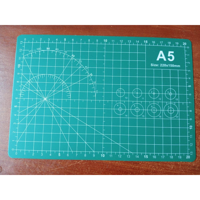 Килимок двосторонній А5 з розміткою для різання печворка, Cutting mat