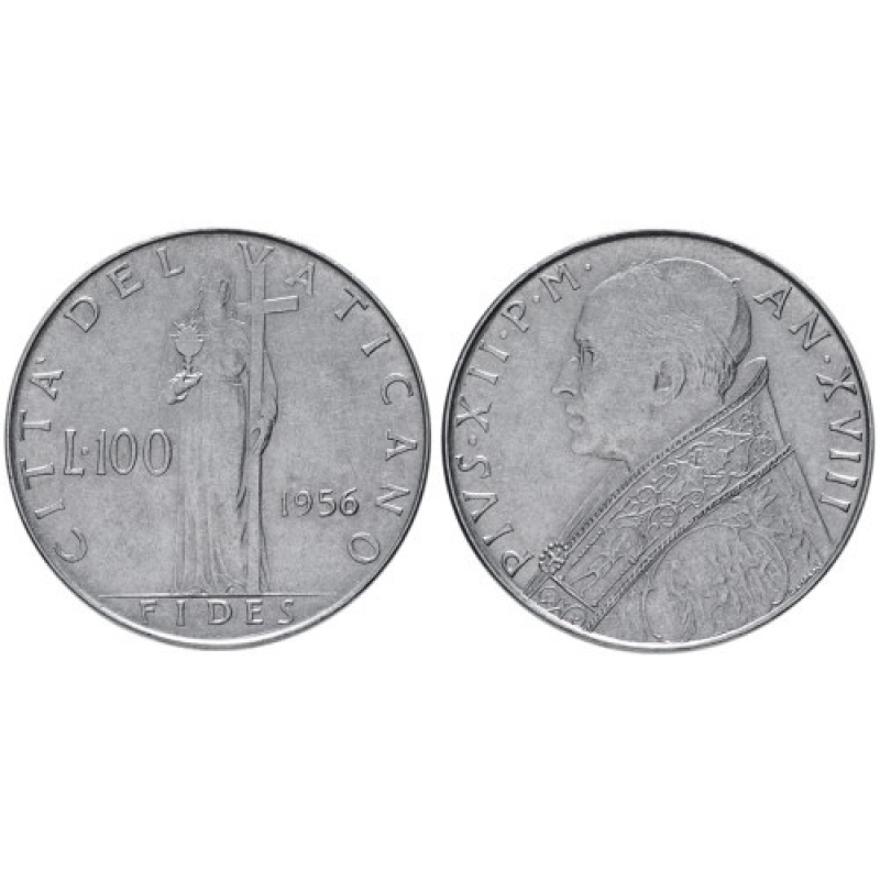 Монета 100 лір. 1955-57 рік, Ватикан