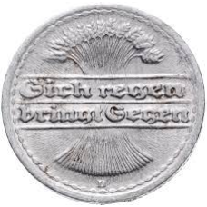 Монета 50 пфеннігів 1920 «Д» Німеччина Веймарська республіка.