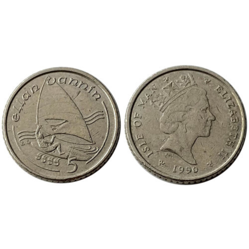 5 пінсів 1990,91,93 острів Мен 5 пінсів 1990,91,93 острів Мен