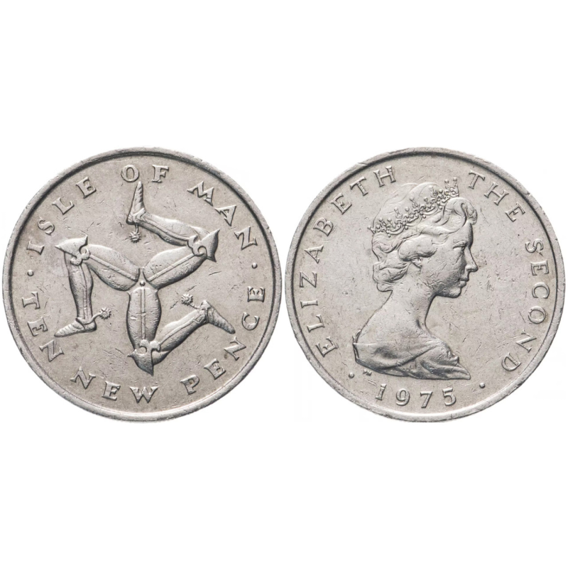 10 пінсів 1975 острів Мен