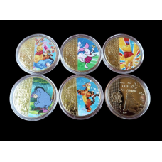 Набір монет сувенірних. 5 шт. Disney Вінні Пух та Тиграр