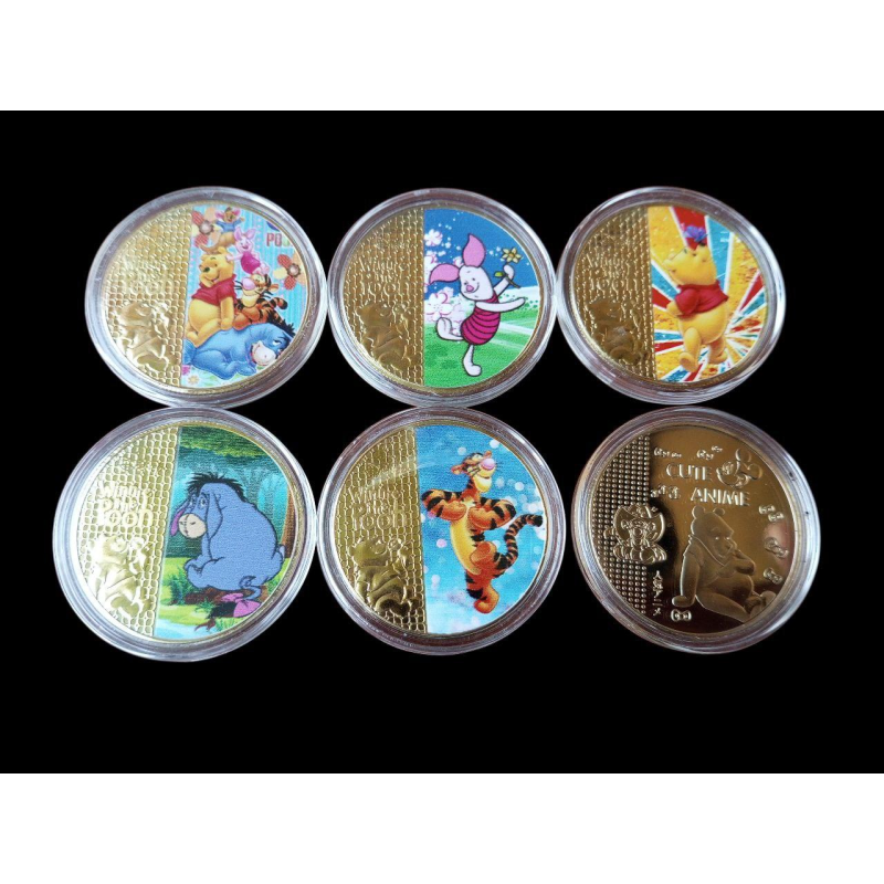 Набір монет сувенірних. 5 шт. Disney Вінні Пух та Тиграр