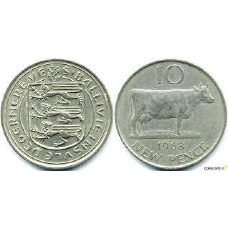 Гернсі, 10 пенсов, 1968,77,79 Гернсі, 10 пенсов, 1968,77,79