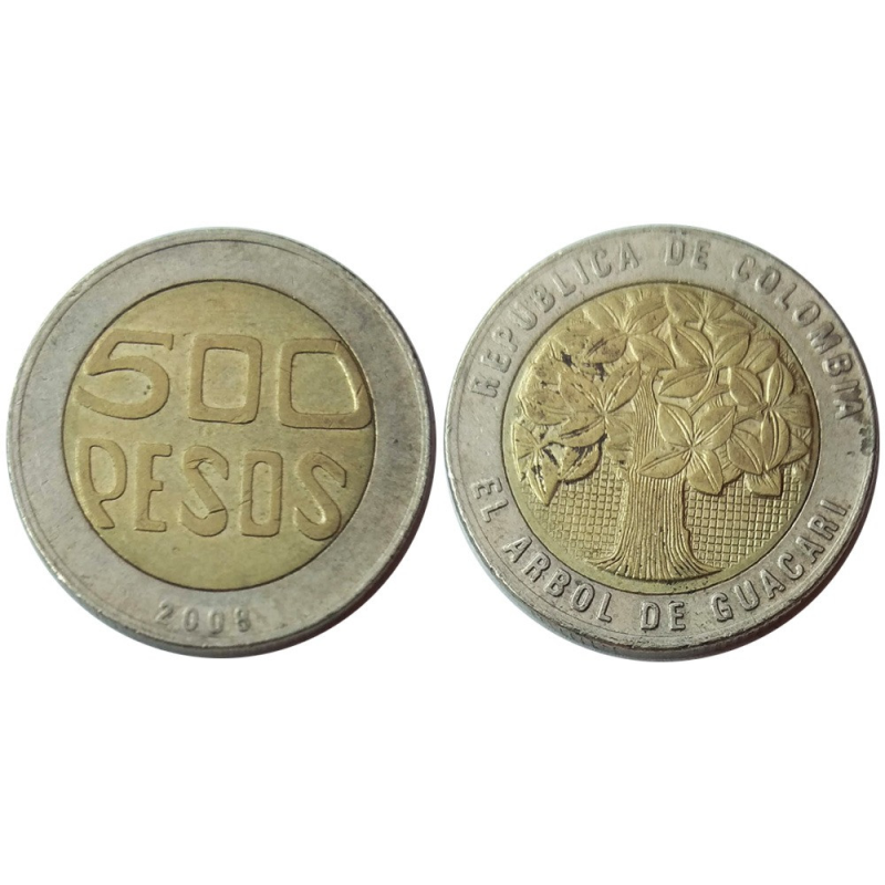 Колумбія 500 песо, 2008 (БД) Колумбія 500 песо, 2008 (БД)