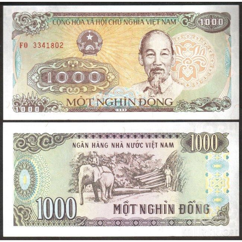 В“єтнам / Vietnam 1000 Dong 1988 P106a UNC