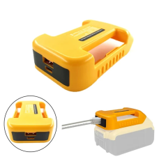 Адаптер зарядного пристрою USB для літій-іонного акумулятора Dewalt 18 В 20 В з USB та швидкою зарядкою Type C Жовтий