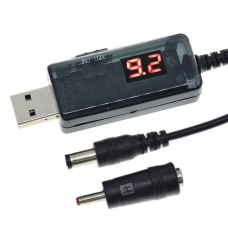 Кабель підвищуючий USB 5V - DC to 9V / 12V з перемикачем, для підключення Wi-Fi роутера модема та ін. від Power Bank