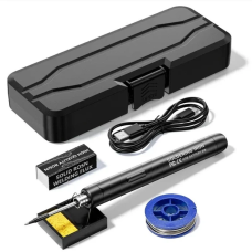 Паяльник USB/Бесдротовий, 3 Режими Нагрівання, Флюс для Паяння, Підставка та Кейс для зберігання