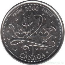 Монета. Канада. 25 млн 2000 рік. Міленіум — гордість.