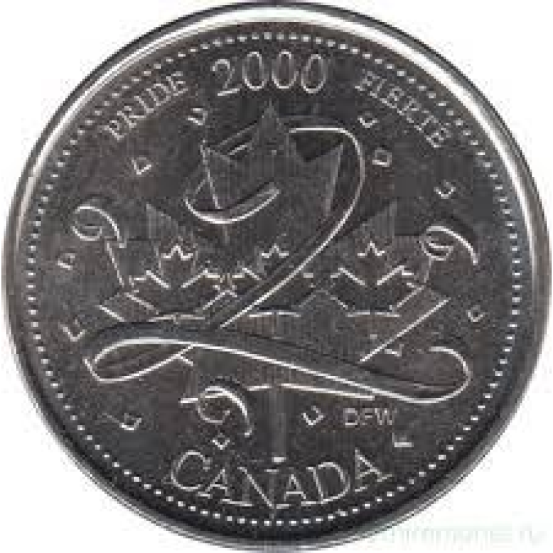 Монета. Канада. 25 млн 2000 рік. Міленіум — гордість.