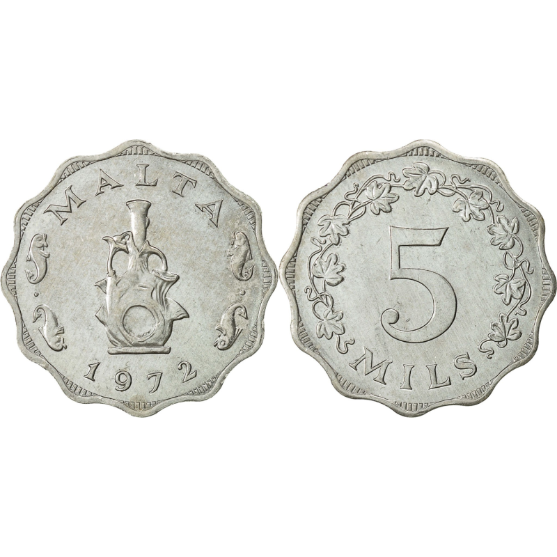 5 миля 1972, Мальтійська республіка (1972-2007). (АО) 5 миля 1972, Мальтійська республіка (1972-2007). (АО)