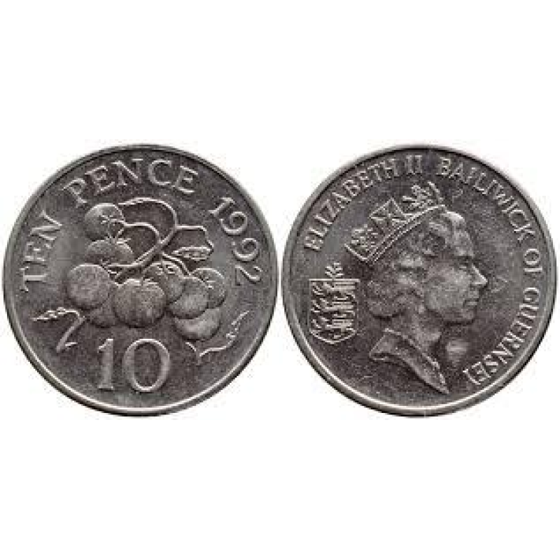 Гернсі 10 пінсів 1992 помідори Гернсі 10 пінсів 1992 помідори